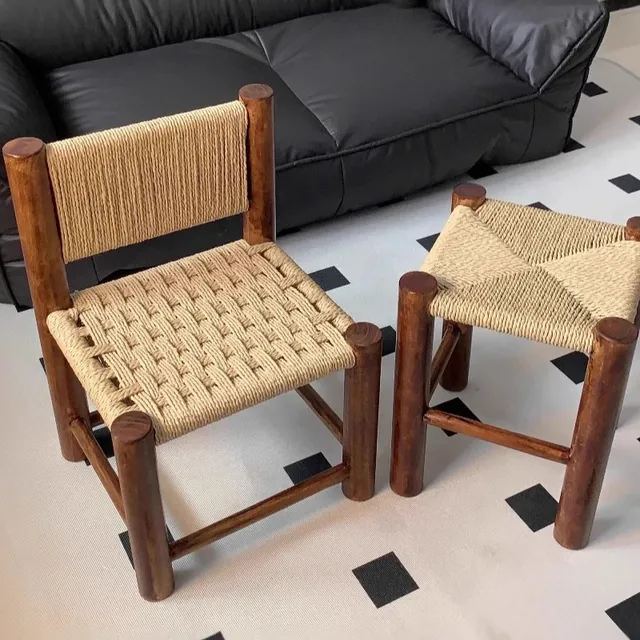 Tabouret bas tissé rétro – vue 3