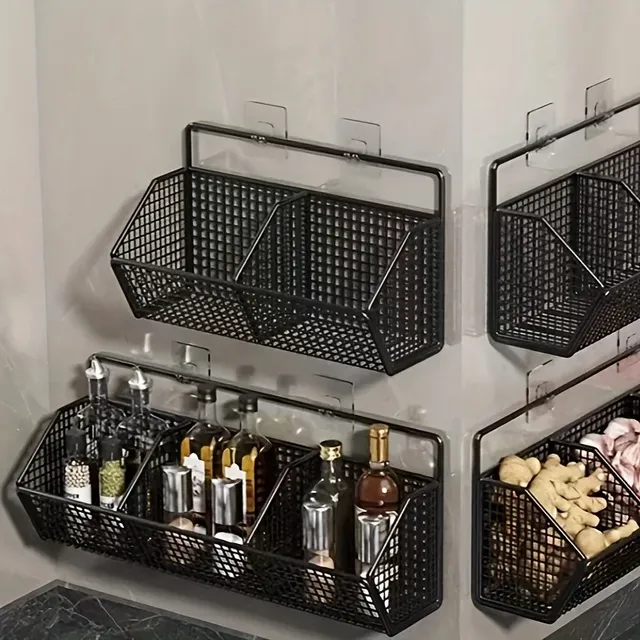 Panier rangement mural cuisine double niveau métallique… – vue 2