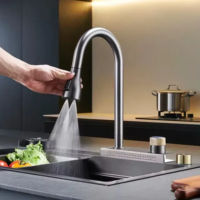 Évier de cuisine à cascade avec 4 modes – vue 2