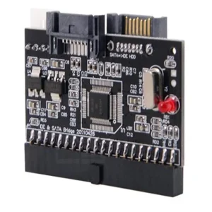 Adaptateur IDE SATA conversion disque dur 44 broches plaqué PCB noir compact chipset SMD quartz LED témoin portable Adaptateur IDE SATA conversion disque dur 44 broches plaqué PCB noir compact chipset SMD quartz LED témoin portable