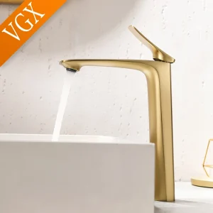 VGX – robinets de salle de bains dorés de luxe, mélangeur de lavabo haut, robinet d’évier grand, robinet de lavabo gastronomique, robinet d’eau chaude et froide en laiton chromé VGX – robinets de salle de bains dorés de luxe, mélangeur de lavabo haut, robinet d’évier grand, robinet de lavabo gastronomique, robinet d’eau chaude et froide en laiton chromé