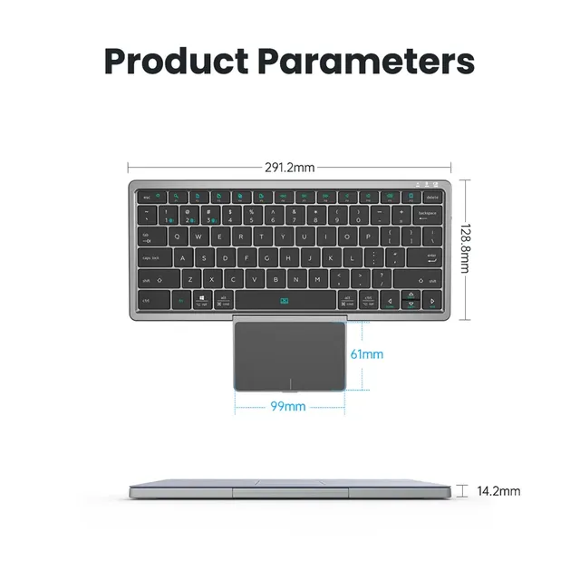 Clavier pliable sans fil bluetooth multiappareils pavé… – vue 4
