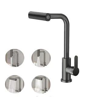 Robinet d'évier de cuisine extractible noir