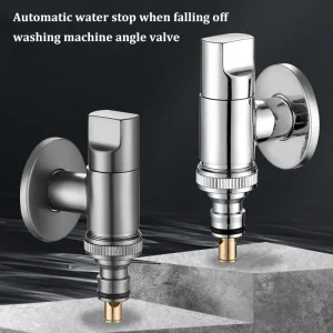 Valve d&rsquo;arrêt d&rsquo;eau automatique, machine à laver tout en cuivre, robinet à clipser, tambour de joint automatique 4/6 points universel