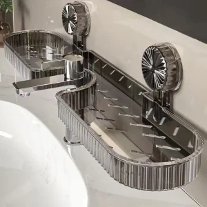 Support d’évier mural à ventouse, supports de lavabo multifonctionnels sans poinçon, support de robinet d’évier de salle de bains Support d’évier mural à ventouse, supports de lavabo multifonctionnels sans poinçon, support de robinet d’évier de salle de bains