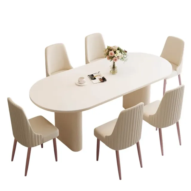 Table à manger ovale salon imperméable Chaire café Table… – vue 4