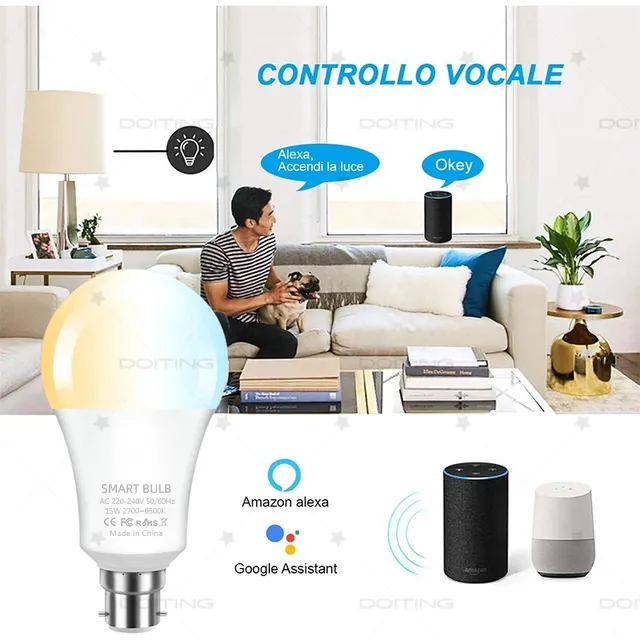 Ampoule intelligente Tuya WiFi B22 – vue 5