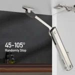 Charnière d&rsquo;armoire hydraulique robuste, 45-105 °   Arrêt aléatoire, charnières de cuisine à fermeture douce, Support de porte réglable, quincaillerie de porte élévatrice