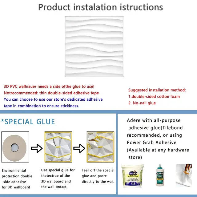 Rénovation murale 3D PVC vague conseil Texture panneau… – vue 6