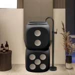 Bassin de colonne de styliste de Style crème Wabi japonais, du sol au plafond, lavabo d&rsquo;art intégré, Table de visage créative en pierre