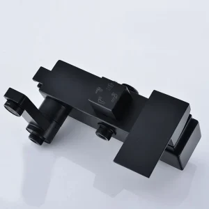 Plan dissimulé pour douche à montage mural, robinet de commande en cuivre Assad, baignoire HOmall noire et chromée