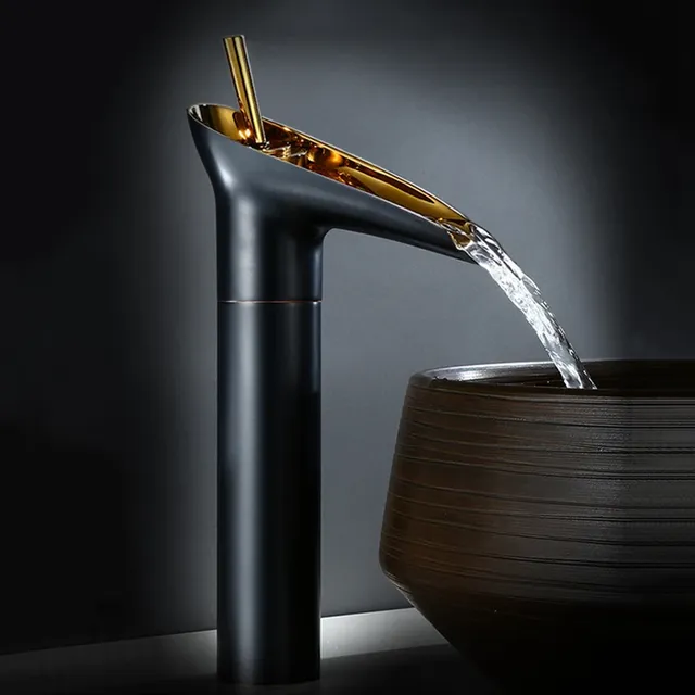 Mitigeur lavabo cascade monocommande noir mat intérieur… – vue 2