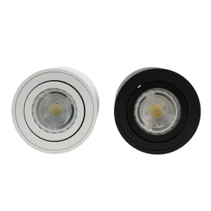 plafonnier montage surface LED COB GU10 ampoule remplaçable dimmable 7W 9W 12W aluminium mat blanc noir directionnel focalisé haute efficacité