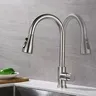Mitigeur cuisine inox brossé col cygne bec haut… – vue 2