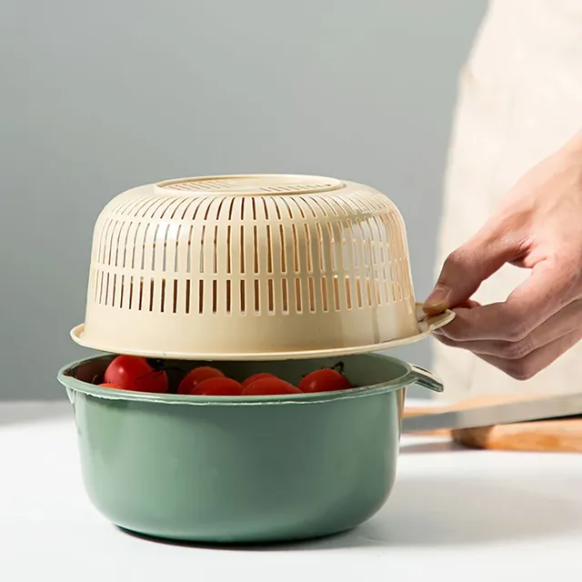Panier lavage légumes double couche égouttage stockage… – vue 4