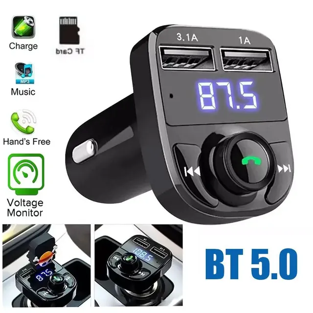 Chargeur de voiture transmetteur FM Bluetooth Audio…
