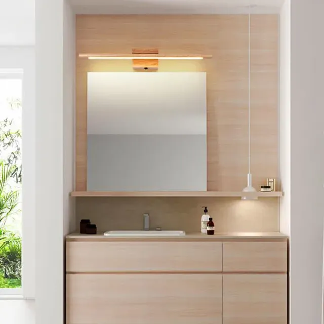 Applique murale miroir de salle de bain en bois massif – vue 5