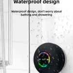 Haut-parleur de douche Bluetooth étanche Portable, avec ventouse et lumières LED, caisson de basses stéréo Surround 3D