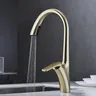 Robinet de cuisine de luxe en laiton doré brossé avec… – vue 4