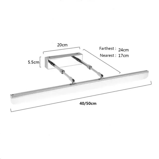 Rétractable salle de bain miroir avant applique murale… – vue 6