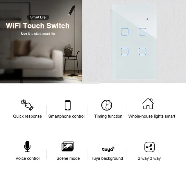 Interrupteur d'éclairage intelligent Wifi – vue 2