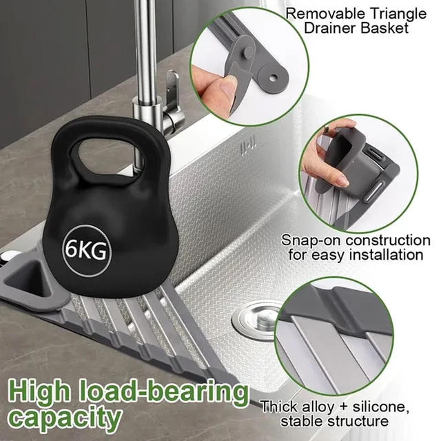 Grand support d'évier d'angle enroulable Durable 46x32CM – vue 4