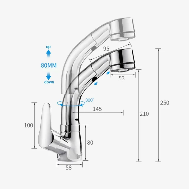 Mitigeur lavabo monocommande douchette extractible… – vue 6