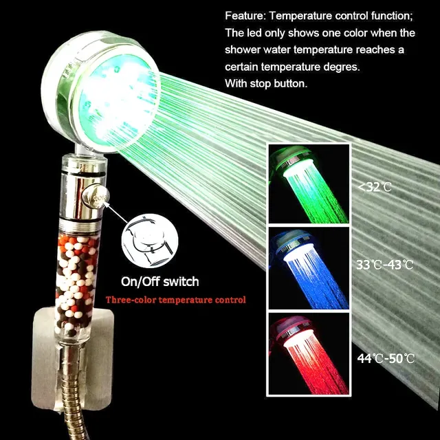Pommeau de douche à anions LED