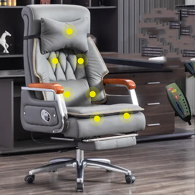 Fauteuil bureau similicuir noir dossier haut capitonné… – vue 2