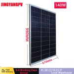 Panneau Solaire Rigide 140W 12V, Cellule Mono-cristallin 12BB Solide avec Verre Trempé de Bain, Cadre en Aluminium 30mm
