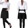 Tablier noir demi-longueur avec poches pour femme et homme – vue 2