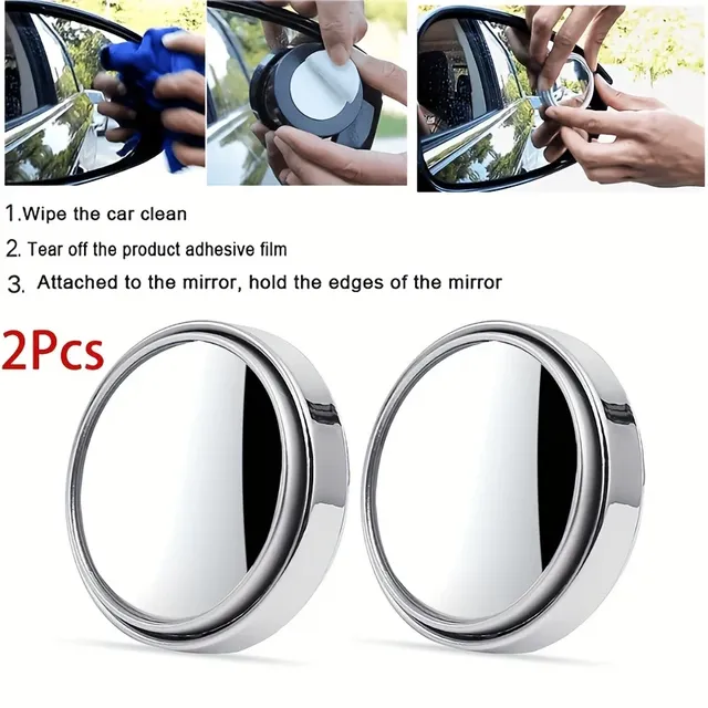 Petit miroir rond en verre haute définition monté sur… – vue 3