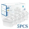 cartouches filtrantes carafe universelles remplacement charbon actif résine échangeuse ions multicouche maille fine réduction calcaire chlore goût cuisine