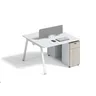Bureau collectif blanc mat plateau mélamine E0 piétement… – vue 1