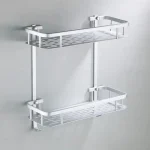 HOShelf-Rangement de douche T1 en aluminium gris, espace mural, porte-shampooing de toilette, étagères, accessoires, évaluation 30cm