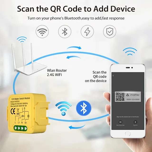 Matter WiFi Module de commutation intelligent relais… – vue 5