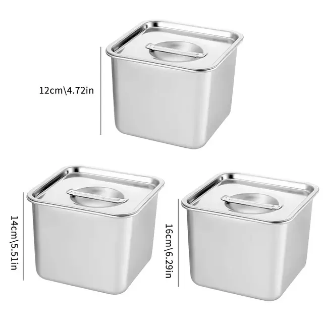 Casserole rectangulaire en acier inoxydable avec couvercle – vue 2