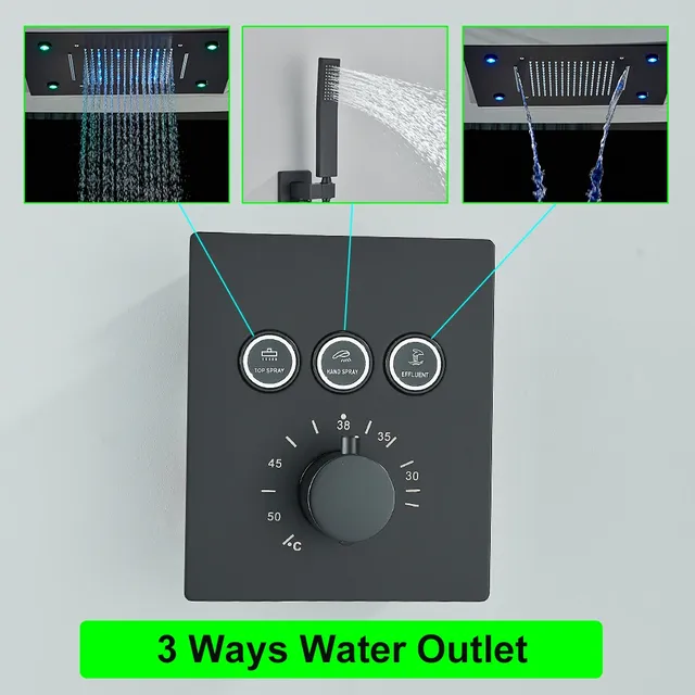Ensembles de douche thermostatiques de luxe à LED – vue 2