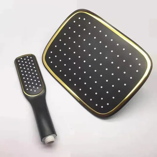 Pommeau de douche cascade de couleur or et noir et blanc – vue 5