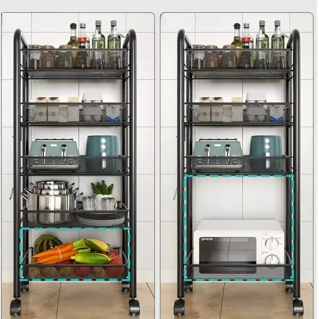 Étagère rangement multicouche cuisine chariot stockage… – vue 3