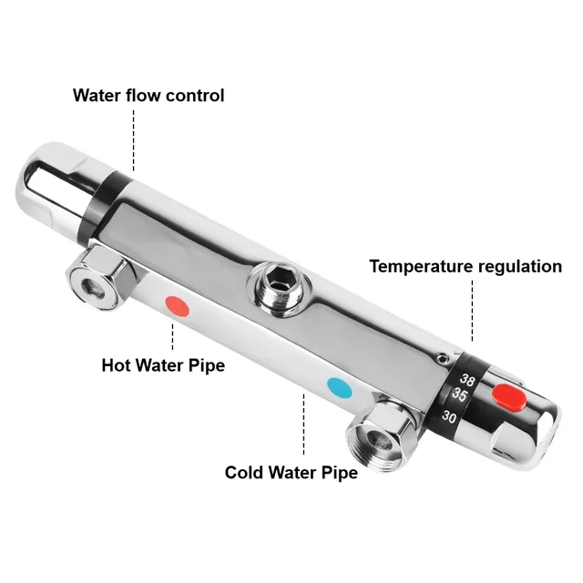Robinet d'eau de douche thermostatique – vue 3