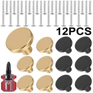 Ensemble de boutons de meubles en alliage d&rsquo;aluminium, boutons de meuble dorés, poignée pour armoires, porte de commode, 25x20x10mm, 12 pièces