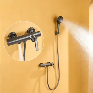 Système de douche thermostatique intelligent et moderne de luxe pour salle de bains, robinets mélangeurs, baignoire, ensemble de douche de pluie, colonne de douche de bain Simple douche salle de bain Garantie de 10 ans