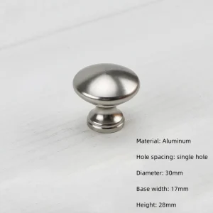 Bouton rond poignée de meuble monotrou argent espace aluminium armoire tire Durable boutons de meubles pratiques décoration de la maison