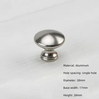 Bouton rond poignée de meuble monotrou argent espace aluminium armoire…