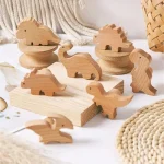 Commodes en bois bouton armoire en bois naturel poignée porte porte armoires dinosaure tirages