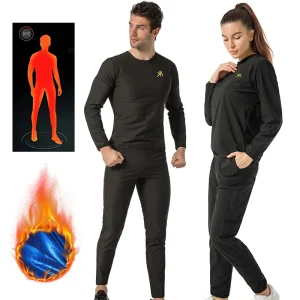Combinaison de Sauna pour femmes et hommes, perte de poids, entraînement, modelant le corps, pantalon à manches longues avec élasticité à la taille et poches, combinaisons de survêtement