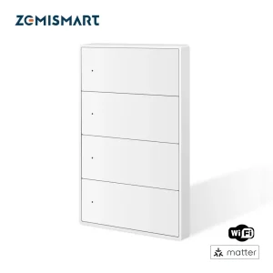 Zemismart Matter WiFi 1 2 3 4 6 Gangs interrupteur d&rsquo;éclairage mural intelligent neutre requis avec grand bouton application SmartThings contrôle Homekit