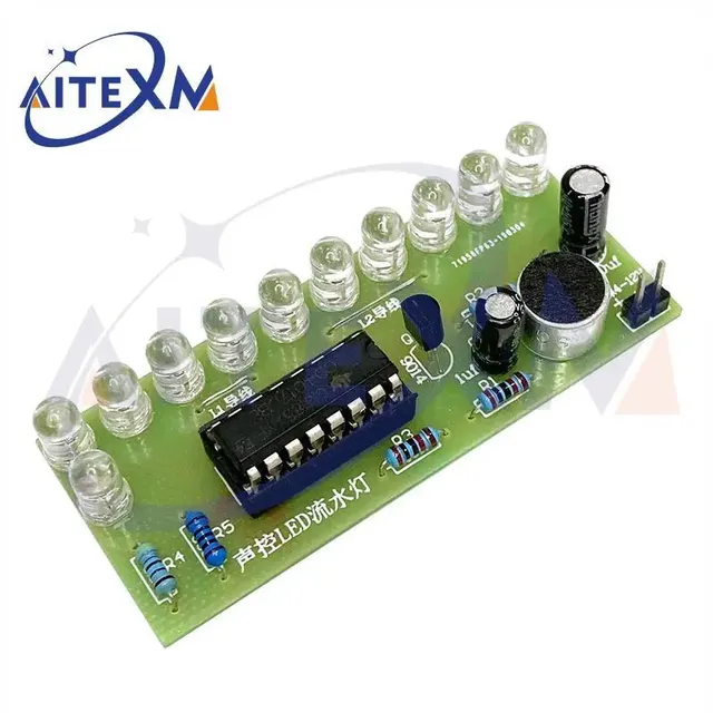 Kit d'éclairage d'eau LED à commande vocale CD4017