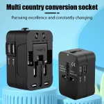 Adaptateur de voyage universel EU UK US AU, adaptateur de chargeur de courant alternatif, convertisseur de sortie, connecteur adaptateur de prise avec double Port USB